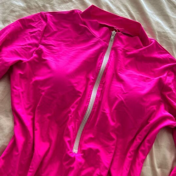 Bright Pink One Piece Swimwear Longsleeve - Picture 2 of 5